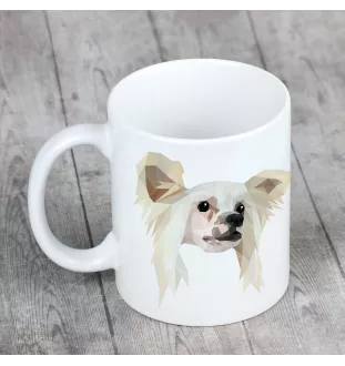 Chinesischer Schopfhund - Becher mit einem Bild und dem Schriftzug geometrischer Hund Art-Dog