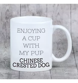 Chinesischer Schopfhund - Becher mit einem Bild und dem Schriftzug geometrischer Hund Art-Dog