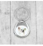 Chinesischer Schopfhund - geometrischer Schlüsselanhänger mit Foto und Aufschrift Art-Dog