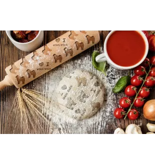 Chow Chow - rolling pin for dough with a dog, patterned rolling pin for ceramics, a gift for a cook from the Art-Dog brand