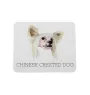 Chinese Crested Dog, Puff - geometric mouse pad with a picture and text by Art-Dog