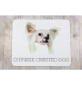 Chinese Crested Dog, Puff - geometric mouse pad with a picture and text by Art-Dog