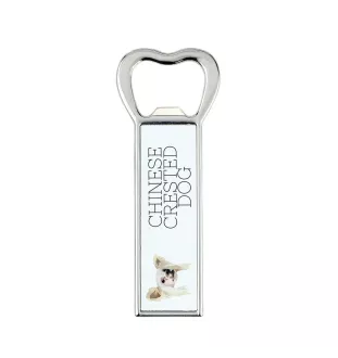 Chinesischer Schopfhund - Flaschenöffner mit Bild und Aufschrift für Bier von Art-Dog