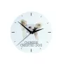 Chinese Crested Dog, Puff - geometric wall clock with a picture and the brand name Art-Dog