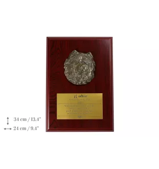Chow Chow - Flachrelief eines Hundes, kleiner Dekor, realistische Plakette mit Hund von der Marke Art-Dog
