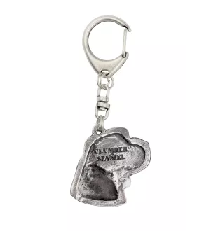 Clumber Spaniel I - Porte-clés argenté avec chien, décoration de sac à main, pendentif de sac à dos par la marque Art-Dog