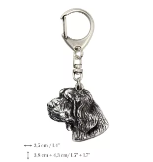Clumber Spaniel I - Porte-clés argenté avec chien, décoration de sac à main, pendentif de sac à dos par la marque Art-Dog