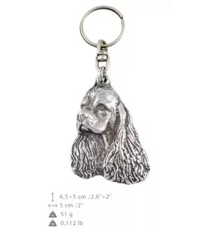 Clumber Spaniel - Silver-plated dog pendant, handbag decoration, backpack pendant by Art-Dog brand