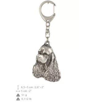 Clumber Spaniel - Versilberter Schlüsselanhänger mit Hund in einer Geschenkbox, Handtaschenschmuck, Rucksackanhänger der Marke Art-Dog