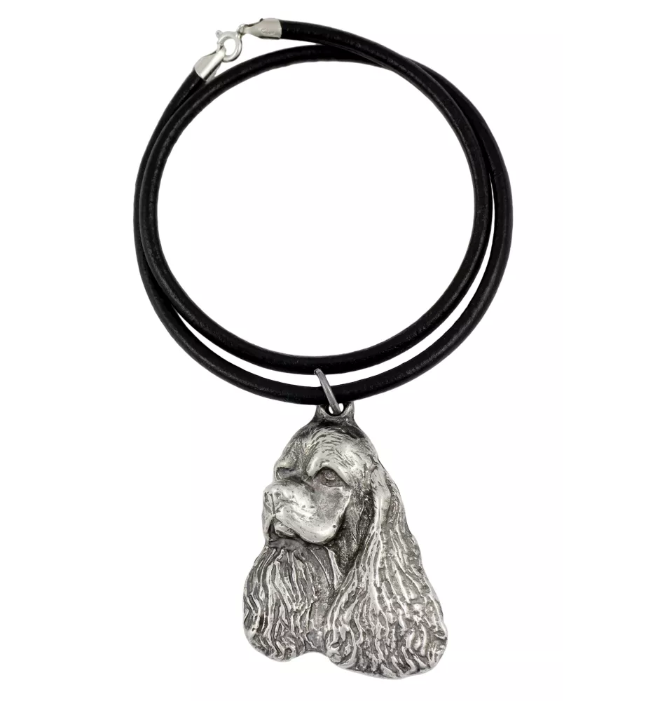 Clumber Spaniel - Halskette mit Hund, versilberter Anhänger für Hundefans, einzigartiger Schmuck der Marke Art-Dog