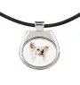 Chien chinois à crête, chien nu chinois - collier avec une photo et un motif géométrique de la marque Art-Dog
