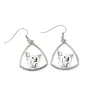 Chien chinois à crête, chien nu chinois - boucles d'oreilles avec chien, boucles d'oreilles pendantes avec photo, bijoux personnalisés avec impression de la marque Art-Dog