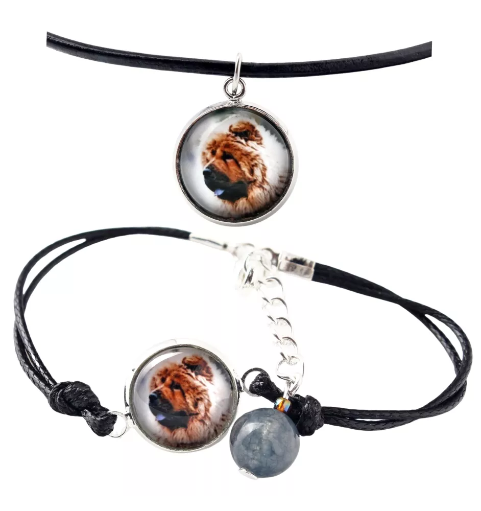 Chow Chow - a set of jewelry with your photo, handmade set, bracelet and necklace by Art.-Dog brand