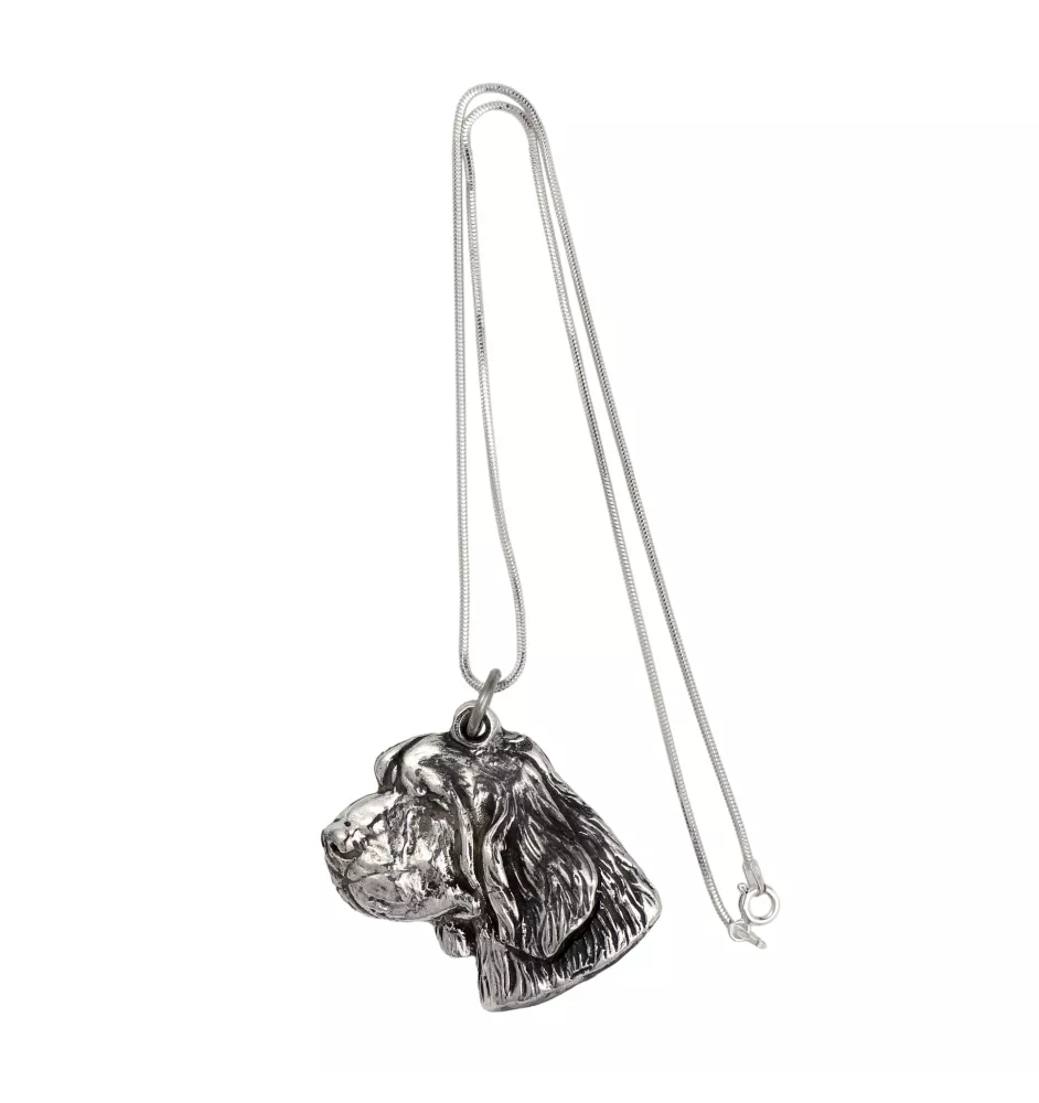 Clumber Spaniel I - Hundehalsband, einzigartiger Schmuck für den Hundefan, einzigartiger Kreuzotter-Anhänger der Marke Art-Dog