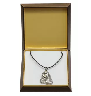 Clumber Spaniel - Dog necklace in gift box, silver-plated locket for dog fan, striking pendant by Art-Dog brand
