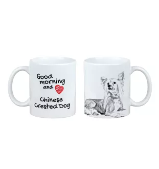 Chinese Crested Dog, Puff - cup with a dog, cup with a photo, personalized gift from the Art-Dog brand