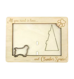 Clumber Spaniel - Photo frame, engraved wooden frame, a lovely gadget for the dog lover by Art-Dog
