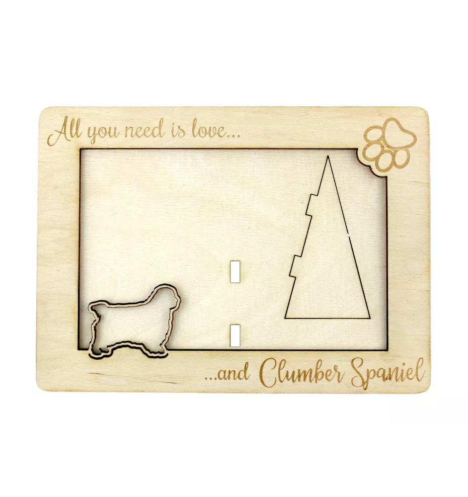 Clumber Spaniel - Photo frame, engraved wooden frame, a lovely gadget for the dog lover by Art-Dog
