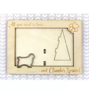Clumber Spaniel - Photo frame, engraved wooden frame, a lovely gadget for the dog lover by Art-Dog