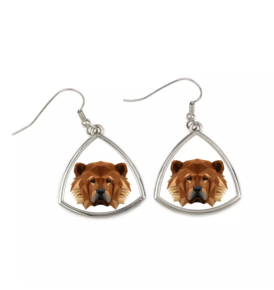 Chow Chow - earrings with a picture and the inscription geometric dog Art-Dog