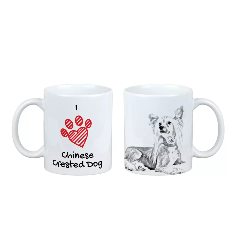 Chinese Crested Dog, Puff - cup with a dog, cute cup with graphics, a gift with your photo from the Art-Dog brand