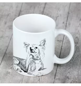 Chinese Crested Dog, Puff - cup with a dog, cute cup with graphics, a gift with your photo from the Art-Dog brand