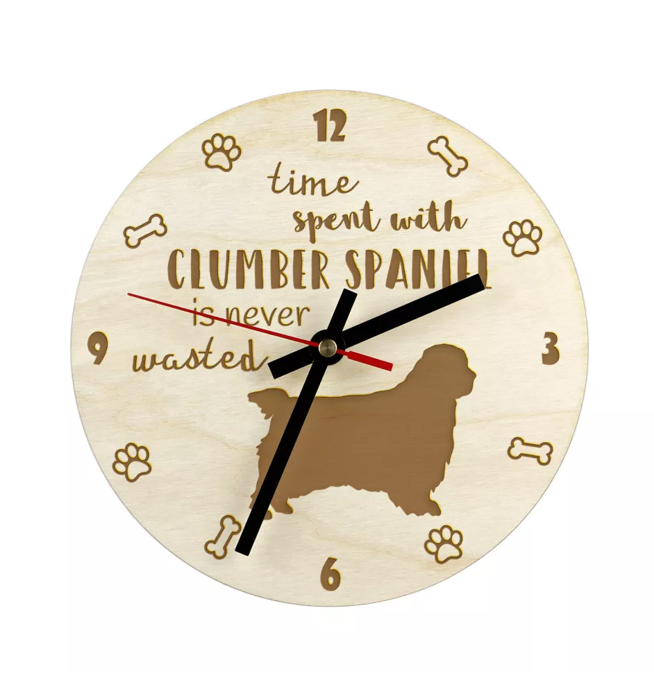 Clumber Spaniel - horloge avec chien, horloge en bois avec gravure, horloge personnalisée par Art-Dog