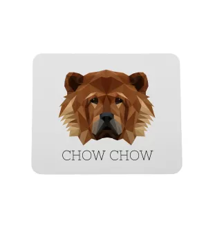 Chow Chow, Chowchow - tapis de souris géométrique avec photo et inscription Art-Dog