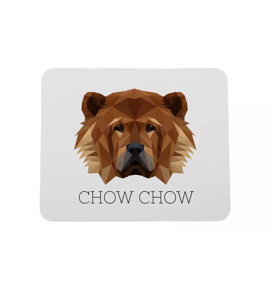 Chow Chow, Chowchow - tapis de souris géométrique avec photo et inscription Art-Dog