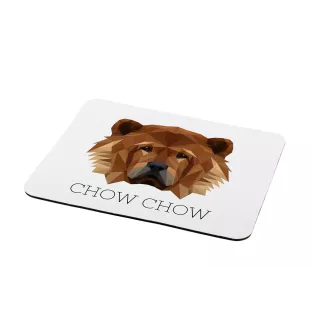Chow Chow - geometric mouse pad with a picture and text by Art-Dog