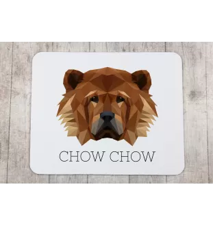 Chow Chow, Chowchow - tapis de souris géométrique avec photo et inscription Art-Dog