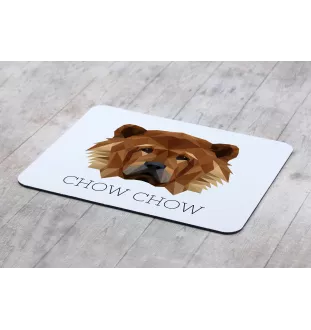 Chow Chow, Chowchow - tapis de souris géométrique avec photo et inscription Art-Dog