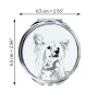 Chien chinois à crête, chien nu chinois - miroir de poche avec chien, miroir personnalisé pour sac à main, miroir compact avec impression de la marque Art-Dog
