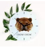 Chow Chow - geometric wall clock with a picture and the brand name Art-Dog