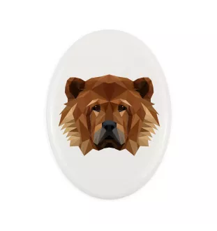 Chow Chow - a plate with a geometric design and the brand name Art-Dog