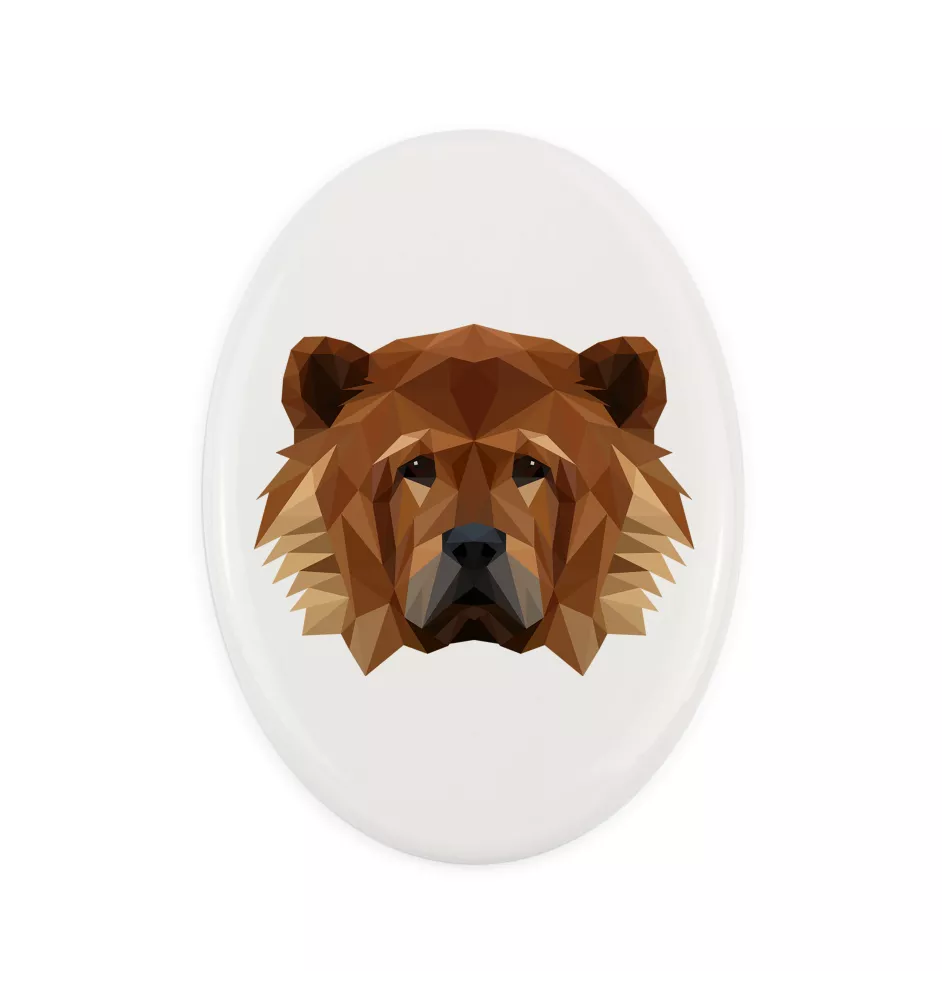 Chow Chow - a plate with a geometric design and the brand name Art-Dog