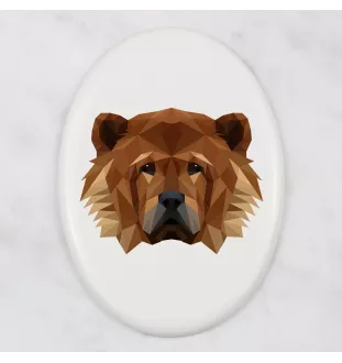 Chow Chow - a plate with a geometric design and the brand name Art-Dog