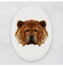 Chow Chow - a plate with a geometric design and the brand name Art-Dog
