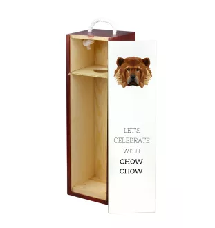 Chow Chow - geometrische Box mit einem Bild und Schriftzug für Wein der Marke Art-Dog