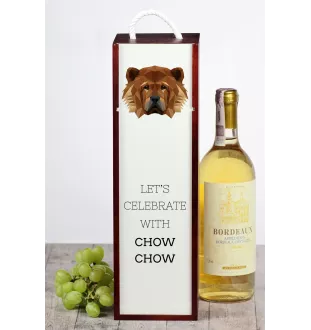 Chow Chow - geometric box with a picture and inscription for wine by Art-Dog