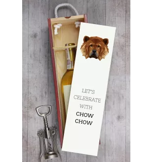 Chow Chow, Chowchow - une boîte géométrique avec une photo et un texte pour le vin de la marque Art-Dog