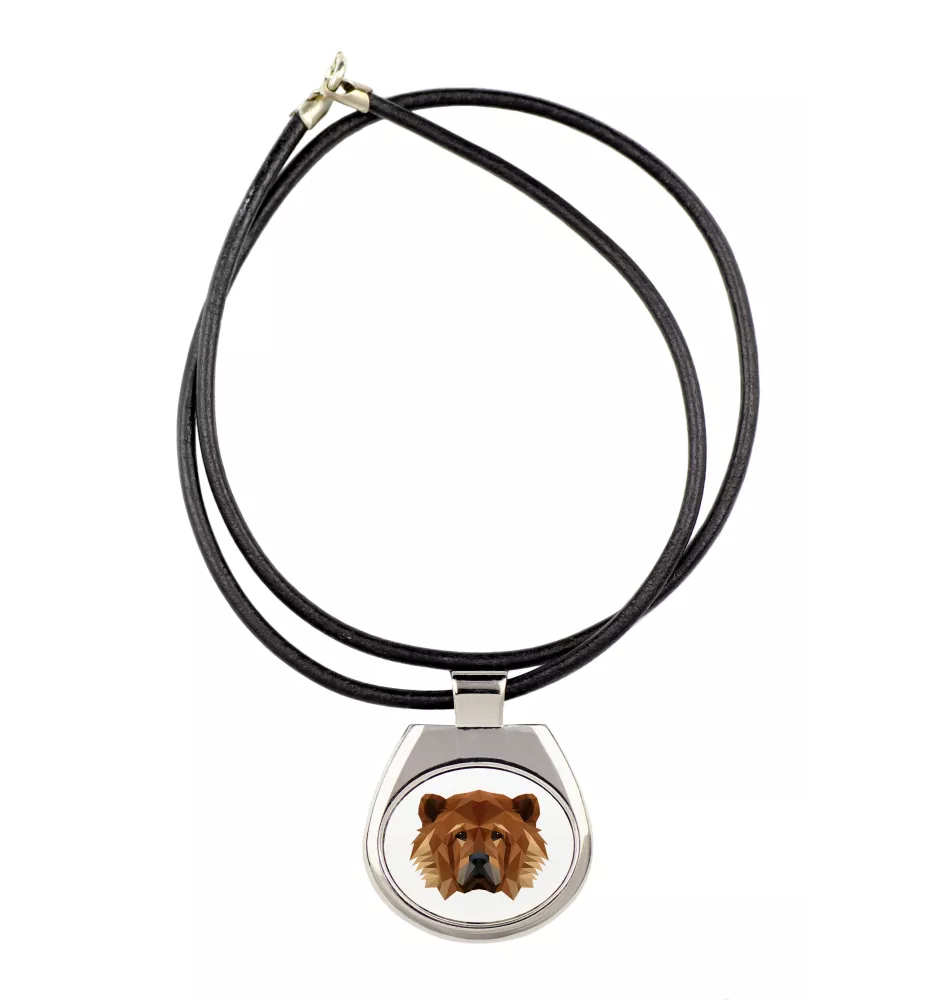 Chow Chow - necklace with a geometric design and the inscription "Art-Dog"