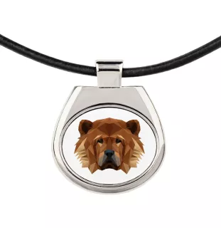 Chow Chow - necklace with a geometric design and the inscription "Art-Dog"