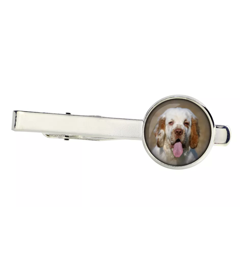 Clumber Spaniel - tie clip, ornament, jewelry for an evening outfit by Art-Dog