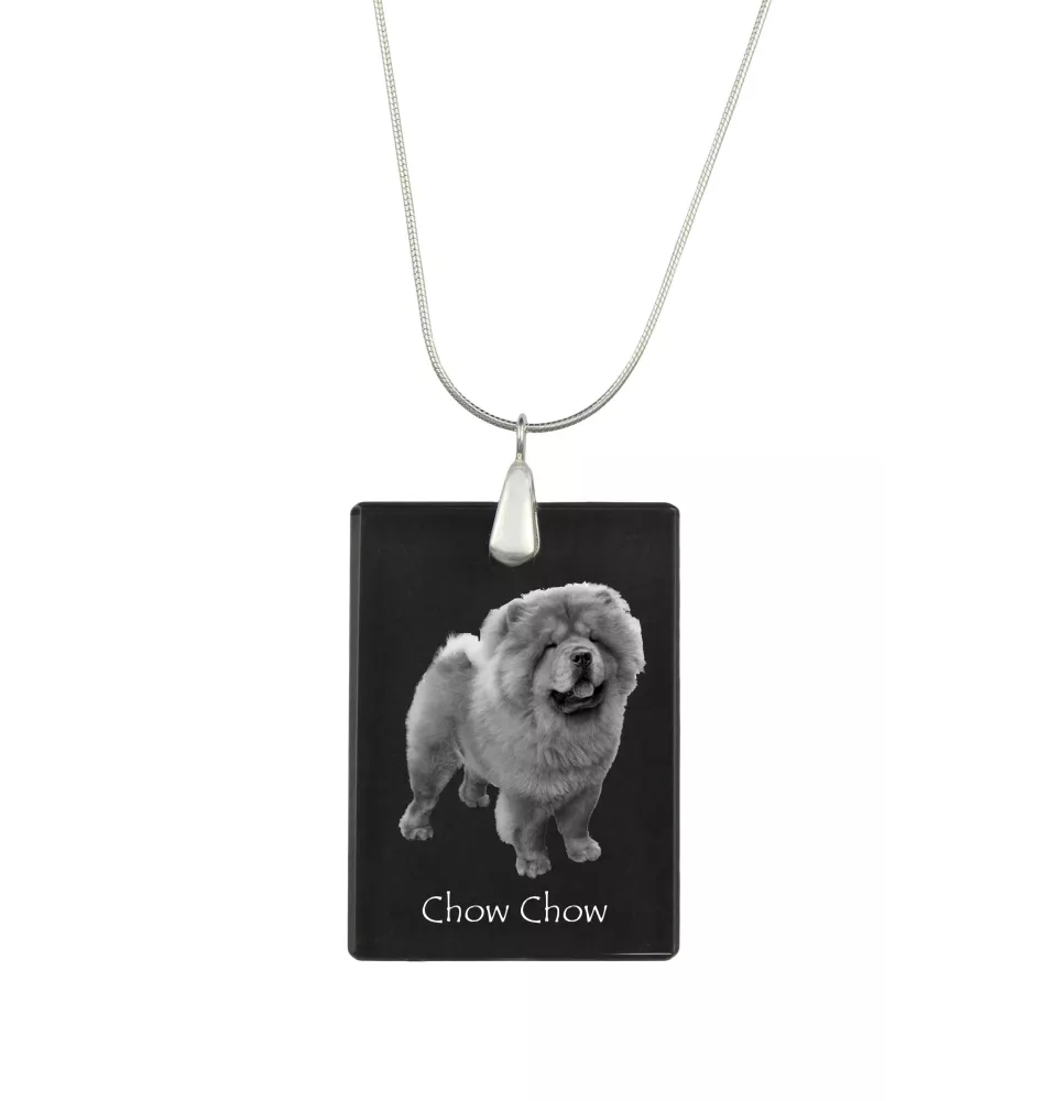 Chow Chow, Chowchow - Pendentif en cristal avec chien, collier en argent avec photo, pendentif personnalisé par la marque Art-Dog