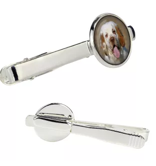 Clumber Spaniel - pince à cravate dans une boîte, cravate élégante, bijoux personnalisés de la marque Art-Dog