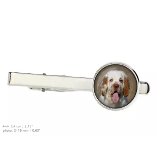 Clumber Spaniel - tie clip in a box, stylish tie, personalized jewelry from the Art-Dog brand