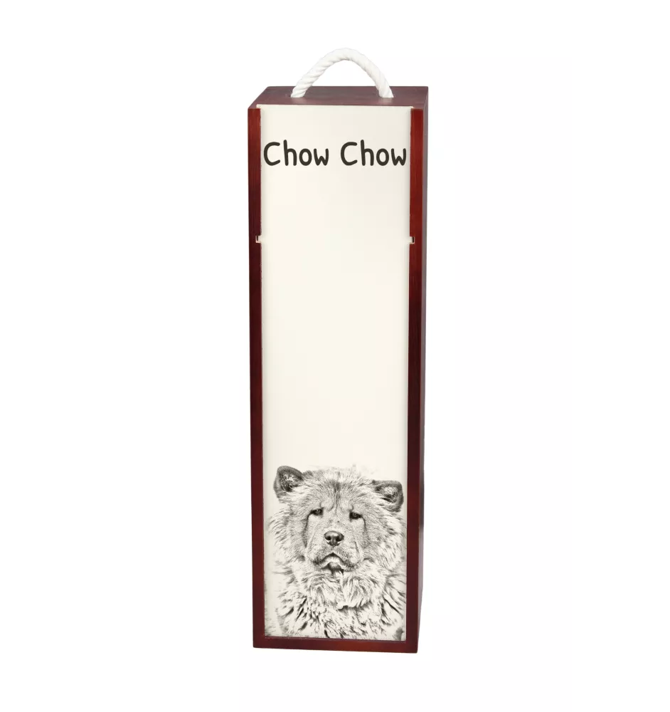Chow Chow, Chowchow - boîte à vin avec chien, boîte à alcool avec graphisme, boîte cadeau personnalisée de la marque Art-Dog