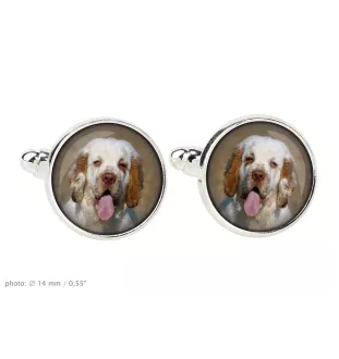 Clumber Spaniel Ärmelknöpfe und Krawatte mit Ihrem Foto, Anzugaccessoire, Herrenschmuck der Marke Art-Dog