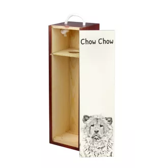 Chow Chow, Chowchow - boîte à vin avec chien, boîte à alcool avec graphisme, boîte cadeau personnalisée de la marque Art-Dog